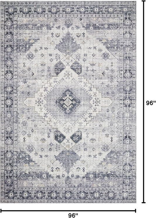 Loloi Skye Collection SKY-02 Silver/Grey 8'-0" x 8'-0" Round Area Rug