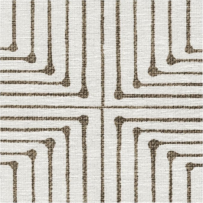 RUGGABLE x Jonathan Adler Machine Washable Modern Area Rug – Inkdrop Camel & Ivory 6x9, Stain-Resistant, Non-Slip – Medium Rugs for Living Room, Bedroom, Hallway, Entryway & Office–with Cushioned Pad