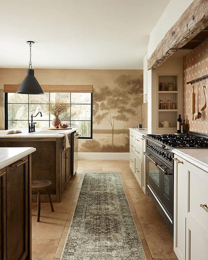Loloi Magnolia Home by Joanna Gaines Sinclair Collection SIN-01 Pebble/Taupe 2'-3" x 7'-6", .25" Pile Height, Machine Washable, Runner Rug
