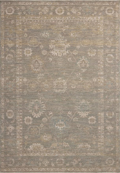 Loloi Chris Loves Julia Louisa Collection LOI-04 Lagoon/Ivory 9'-6" x 9'-6", .38" Pile Height, Round Area Rug