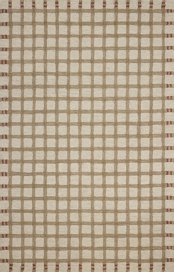 Loloi Magnolia Home by Joanna Gaines Waylon Collection WAY-02 Natural/Rust 2'-6" x 7'-6" Runner Rug