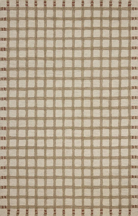 Loloi Magnolia Home by Joanna Gaines Waylon Collection WAY-02 Natural/Rust 2'-3" x 3'-9" Accent Rug