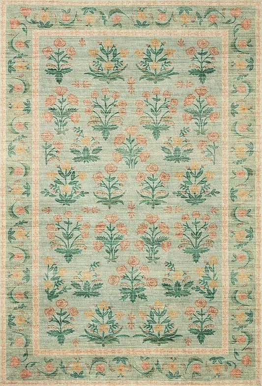 Loloi Rifle Paper Co. Eden Collection EDE-01 Mughal Rose Moss 2'-3" x 3'-9" Accent Rug feat. CloudPile™