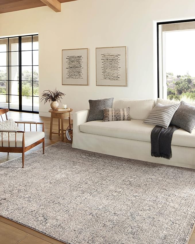 Loloi Amber Lewis Alie Collection ALE-01 Stone/Mist 2'-7'' x 10'-0'', .13'' Pile Height, Runner Rug