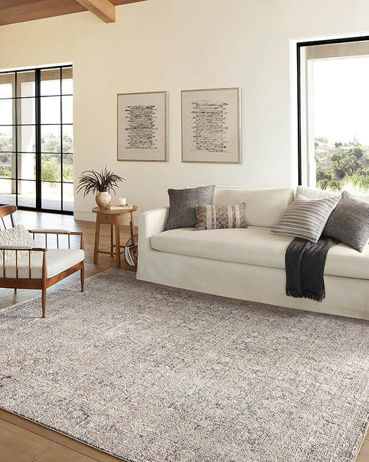 Loloi Amber Lewis Alie Collection ALE-01 Stone/Mist 2'-7'' x 10'-0'', .13'' Pile Height, Runner Rug