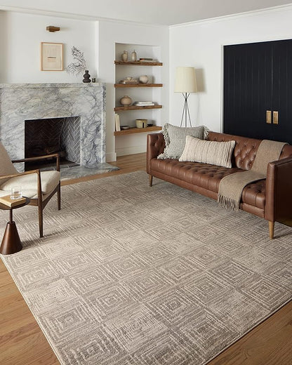 Loloi Darby Collection DAR-05 Beige/Grey 6'-7" x 9'-3" Area Rug
