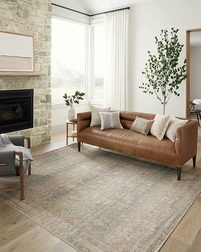 Loloi Angela Rose Aubrey Collection AUB-03 Jade/Natural 8'-3" x 11'-3", .19" Pile Height, Area Rug
