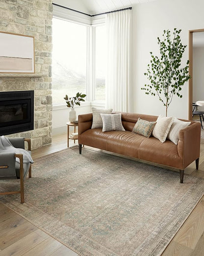 Loloi Angela Rose Aubrey Collection AUB-03 Jade/Natural 2'-6" x 12'-0", .19" Pile Height, Runner Rug