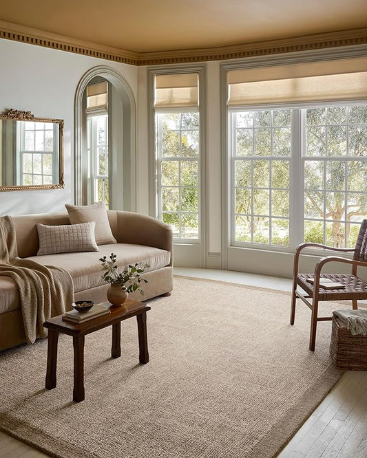 Loloi Magnolia Home by Joanna Gaines Henley Collection HNY-01 Ivory/Brown 5'-0" x 7'-6" Area Rug
