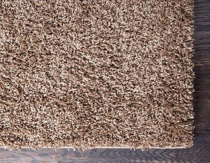 Unique Loom Solid Shag Collection Area Rug (10' x 13' 1" Rectangle, Sandy Brown)