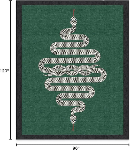 RUGGABLE x Jonathan Adler Washable Modern Area Rug – Venom Emerald 8x10, Stain-Resistant, Non-Slip – Large Machine Washable Rugs for Living Room, Bedroom, Hallway, Entryway & Office–with Standard Pad