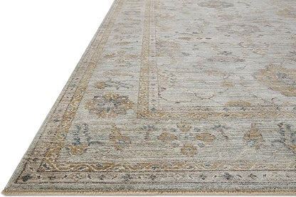 Loloi Magnolia Home by Joanna Gaines Millie Collection MIE-02 Sky/Gold 2'-7" x 8'-0", .25" Pile Height, Runner Rug