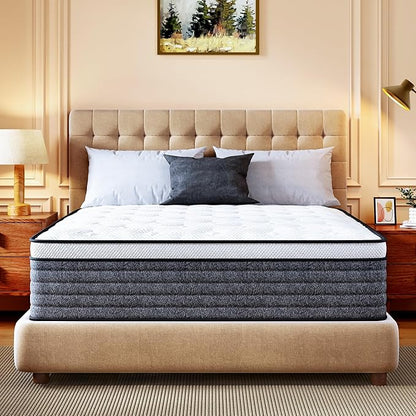 CH CHARME HOUSE Twin Mattress, 14 Inch Twin Size Hybrid Mattress in a Box, Medium Feel Foam and Individual Pocket Springs, Extra Edge Support, Pressure Relief, CertiPUR-US