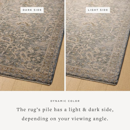 Loloi Magnolia Home by Joanna Gaines Junie Collection JUE-01 Blue/Natural 2'-7" x 10'-0", .38 Pile Height, Runner Rug