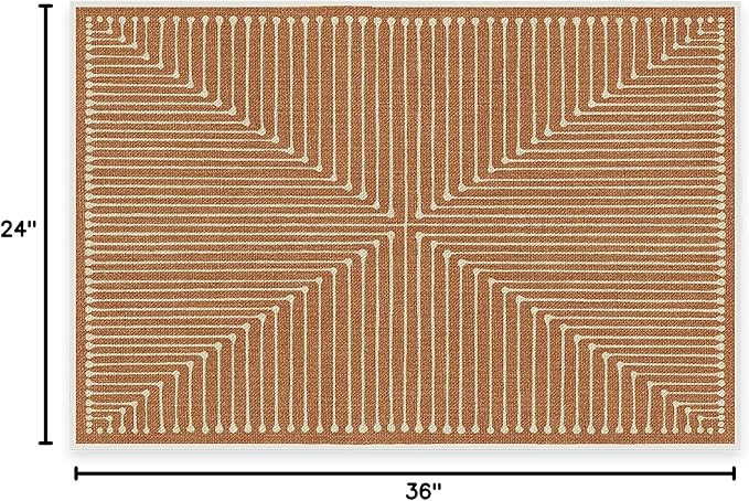 RUGGABLE x Jonathan Adler Machine Washable Modern Area Rug – Inkdrop Copper 2x3, Stain-Resistant, Non-Slip – Small Rugs for Living Room, Bedroom, Hallway, Entryway & Bathroom–with Standard Pad