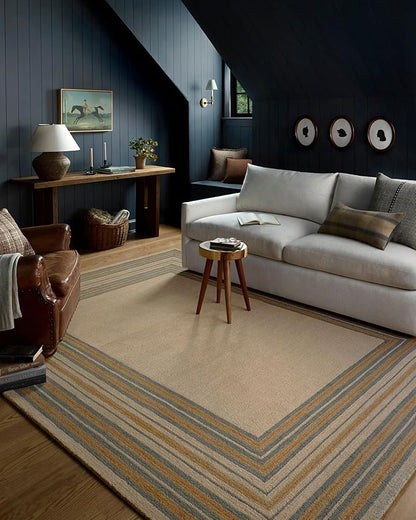 Loloi Chris Loves Julia Alfie Collection ALF-05 Natural/Multi 2'-6" x 9'-9" Runner Rug Wool Neutral Living Bedroom Dining Carpet