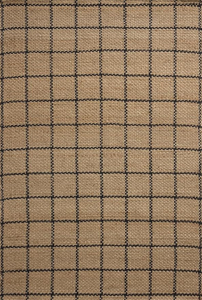 Loloi Chris Loves Julia Fletcher Collection FLE-01 Natural/Black 8'-6" x 11'-6", .37" Pile Height, Area Rug