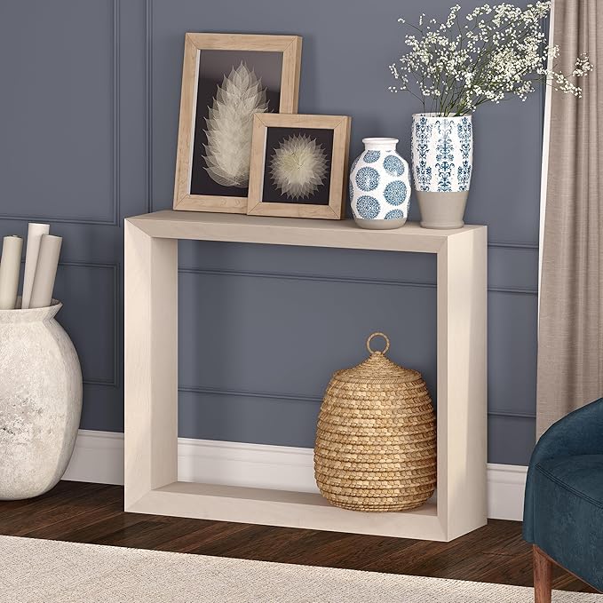 Henn&Hart 36'' Wooden Rectangular Console Table Entryway Table, Sofa Table for Entryway, Living Room, Couch, Hallway, or Office, Alder White