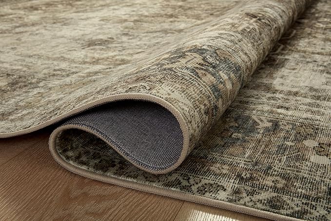 Loloi Magnolia Home by Joanna Gaines Sinclair Collection SIN-01 Pebble/Taupe 2'-3" x 7'-6", .25" Pile Height, Machine Washable, Runner Rug