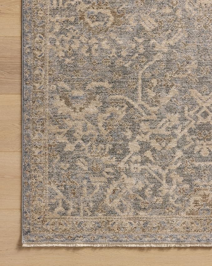 Loloi Magnolia Home by Joanna Gaines Junie Collection JUE-01 Blue/Natural 2'-7" x 10'-0", .38 Pile Height, Runner Rug