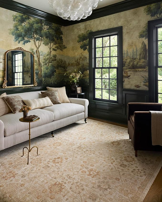 Loloi Chris Loves Julia Palma Collection PLM-04 Natural/Spice 2'-3" x 3'-10" Accent Rug Vintage Style Boho Living Room Bedroom Carpet