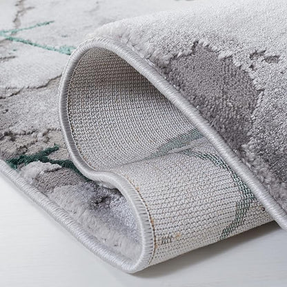 SAFAVIEH Craft Collection Accent Rug - 2'3" x 4', Grey & Green, Modern Abstract Design, Non-Shedding & Easy Care, Ideal for High Traffic Areas in Entryway, Living Room, Bedroom (CFT877Y)