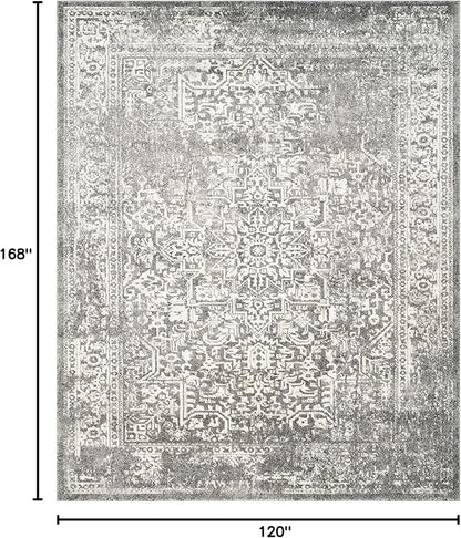SAFAVIEH Area Rug 10x14 - Evoke Collection - Large - Grey & Ivory, Distressed Design, Non-Shedding & Easy to Clean, Ideal for Living Room, Bedroom, Dining Space (EVK256D)