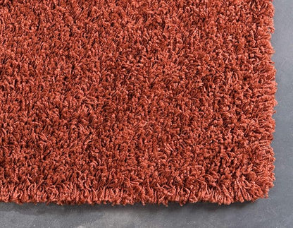 Unique Loom Solid Shag Collection Area Rug (8' x 10' Rectangle, Terracotta)