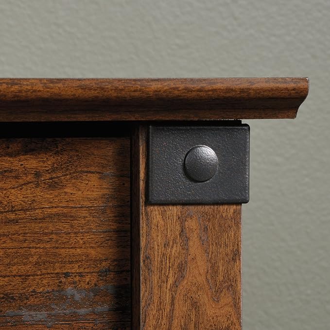 Sauder Carson Forge 2 Drawer Lateral File Cabinet, Rustic Vintage Style Filing Drawers, in Washington Cherry