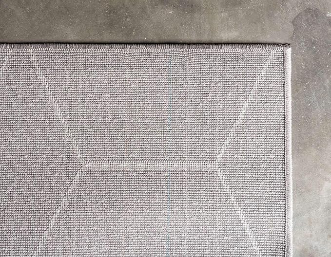 Unique Loom Trellis Frieze Collection Area Rug - Geometric (4' 1" x 6' 1", Light Gray/ Ivory)