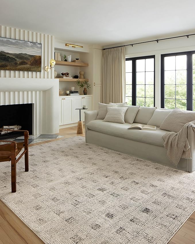 Loloi Kamala Collection KAM-01 Grey/Graphite 5'-3" x 7'-9" Area Rug