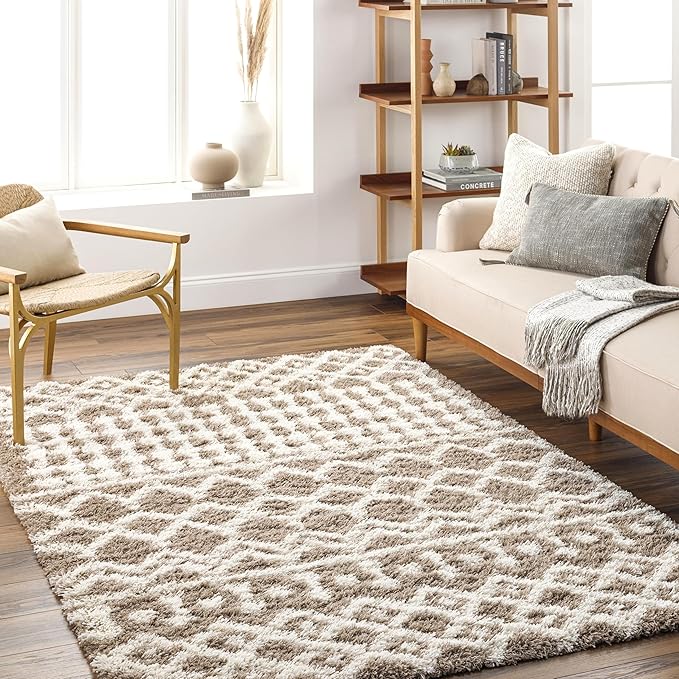 Livabliss Hapsburg Moroccan Shag Area Rug,9'3" x 12',Medium Brown