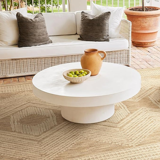 nuLOOM Ranya Light Brown/Ivory, 6' 7" Square, Tribal Geometric, Soft and Cozy, High Traffic, Stain Resistant, Easy Clean, Durable Area Rug for Indoor/Outdoor Patio, Deck, Porch, Garden, Courtyard