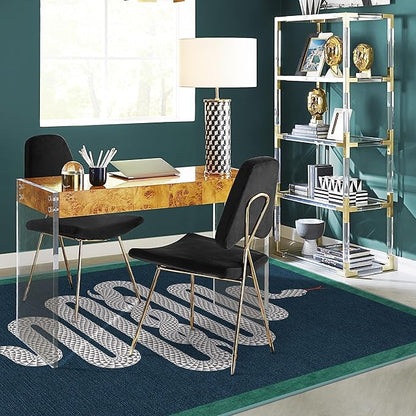 RUGGABLE x Jonathan Adler Machine Washable Modern Area Rug – Venom Sapphire 6x9, Stain-Resistant, Non-Slip – Medium Rugs for Living Room, Bedroom, Hallway, Entryway & Office–with Cushioned Pad