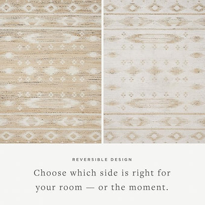 Loloi Angela Rose Rivers Collection RIV-04 Natural/Ivory 9'-3" x 13' Reversible Area Rug