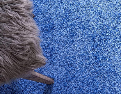Unique Loom Solid Shag Collection Area Rug (8' x 10' Rectangle, Periwinkle Blue)