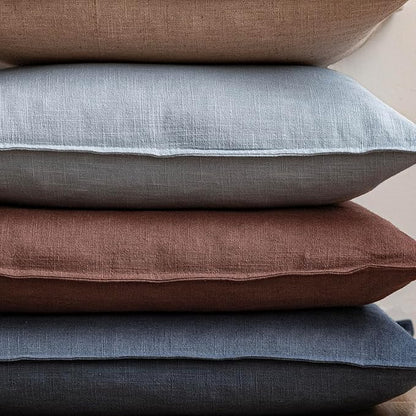 Foindtower Pack of 2, Decorative Linen Soild Throw Pillow Covers Soft Accent Euro Cushion Case Boho Farmhouse Pillowcase for Chair Couch Sofa Bedroom Living Room Home Decor 24 x 24 Inch Sky Blue