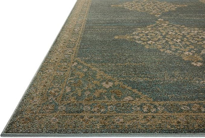 Loloi Magnolia Home by Joanna Gaines Mona Collection MOA-04 Aqua/Wheat 8'-10" x 12' Area Rug