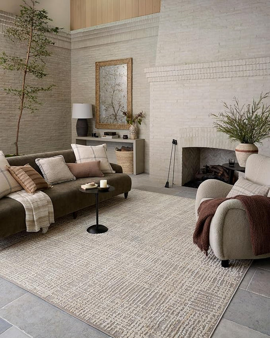 Loloi Amber Lewis Bexley Collection BEX-07 Natural/Dove 2'-7" x 10'-0" Runner Rug Neutral, Textured, Living, Bedroom, Dining, Carpet
