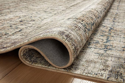 Loloi Amber Lewis Morgan Collection MOG-02 Navy/Sand 3'-6" x 5'-6" 38" Thick Accent Rug feat. CloudPile, Neutral, Room Décor, Vintage Inspired, Livingroom, Bedroom, Dining Area