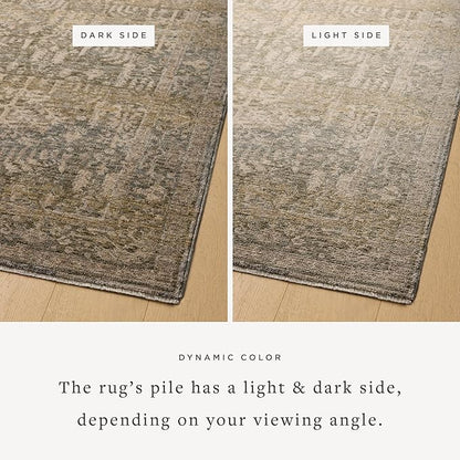 Loloi Magnolia Home by Joanna Gaines Junie Collection JUE-02 Moss/Natural 9'-6" x 9'-6", .38" Pile Height, Round Area Rug