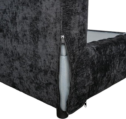 WJShome Cloud Couch Modular Sectional Sofa,100.5" V Shaped Couch, Convertible Wide Seater, 5 Seater for Living Room Set,Covers Washable&Replaceable,Black