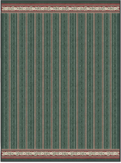 RUGGABLE x Morris & Co Machine Washable Area Rug – Fruit Stripe Spruce Green 9x12, Stain-Resistant, Non-Slip – Large Rugs for Living Room, Bedroom, Hallway, Entryway & Office–with Cushioned Pad