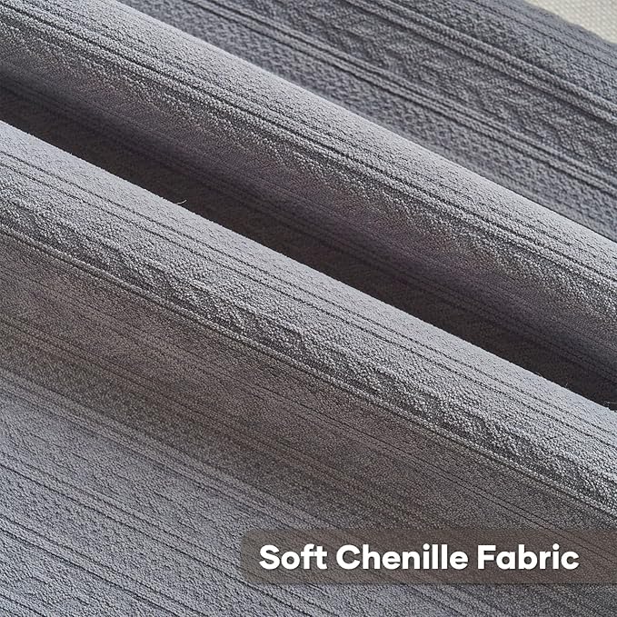 FUTEI Dark Grey Decorative Throw Pillow Covers 18x18 Inch Set of 2,Soft Cozy Wheat Ear Striped Patterns Cushion Cases,Modern Home Decor for Couch Bed Living Room