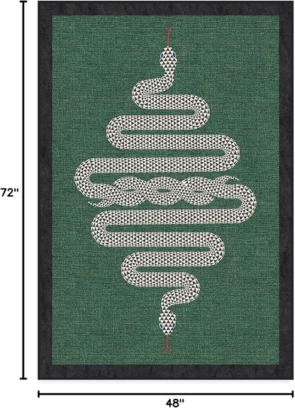 RUGGABLE x Jonathan Adler Washable Modern Area Rug – Venom Emerald 4x6, Stain-Resistant, Non-Slip – Medium Machine Washable Rugs for Living Room, Bedroom, Hallway, Entryway & Office–with Standard Pad