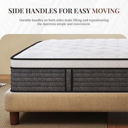 CH CHARME HOUSE Twin Mattress, 14 Inch Twin Size Hybrid Mattress in a Box, Medium Feel Foam and Individual Pocket Springs, Extra Edge Support, Pressure Relief, CertiPUR-US