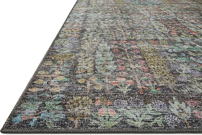 Loloi Rifle Paper Co. Maison Collection MAO-07 Charcoal 8'-4" x 11'-6", .19" Pile Height, Area Rug