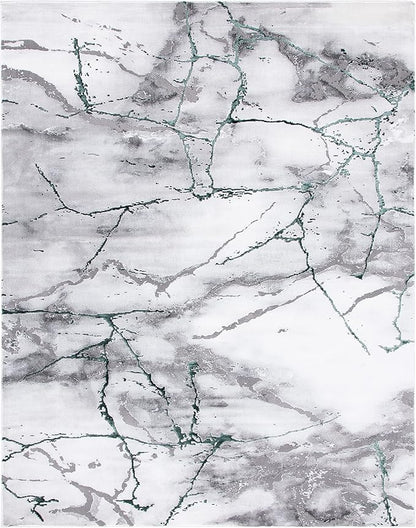 SAFAVIEH Craft Collection Area Rug - 12' x 15', Grey & Green, Modern Abstract Design, Non-Shedding & Easy Care, Ideal for High Traffic Areas in Living Room, Bedroom, Dining (CFT877Y-1215)