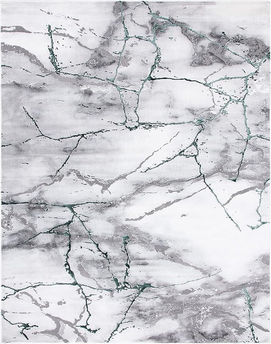 SAFAVIEH Craft Collection Area Rug - 12' x 15', Grey & Green, Modern Abstract Design, Non-Shedding & Easy Care, Ideal for High Traffic Areas in Living Room, Bedroom, Dining (CFT877Y-1215)