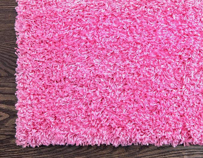 Unique Loom Solid Shag Collection Area Rug (3' 3" x 5' 3" Rectangle, Taffy Pink)